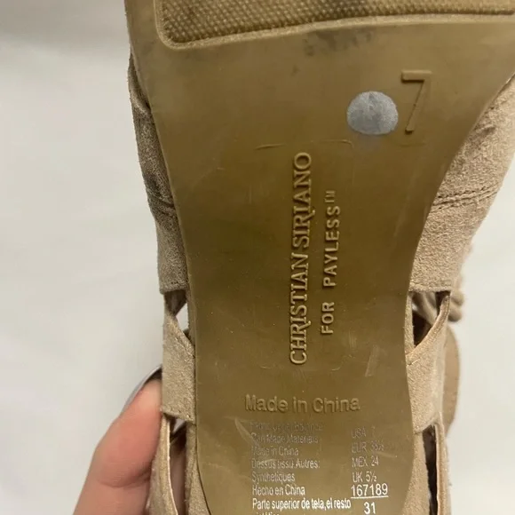 Tan Lace Up Heels - Picture 7 of 8